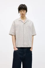 Short Sleeve Stwd Shirt With Embroidery - Grey
