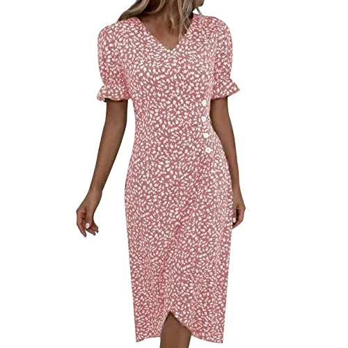 short sleeve wrap dress for women casual dress party evening wrap dress summer beach dresses knit ribbed ladies summer dresses dresses for wedding guest plus size tropical dress short floral polka