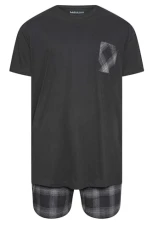 Shorts And T-Shirt Pyjama Set - Men's - M to 8XL Black