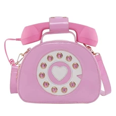 Shoulder Bag Telephone Shaped Handbag Retro Top Handle Bag Novelty Purse for Women Shoulder Bag Telephone Shaped Handbag Retro Top Handle Bag Novelty Purse for Women