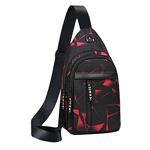 Shoulder Bags For Women Chest Bag Sling Bag Small Crossbody Pu Leather Satchel Daypack For Lady Fashion Shoulder Strap Clear Shoulder Bag (A05-Red,One Size)