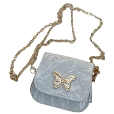 Shoulder Bags for Women, Shoulder Bag with Chain Shoulder | Butterfly Shaped Shoulder Bag for Women - Fine Workmanship Portable for Family, Friends and Colleagues, silver, riferimento