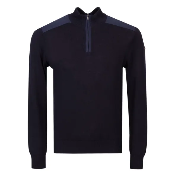 Shoulder Detail Cotton Half Zip