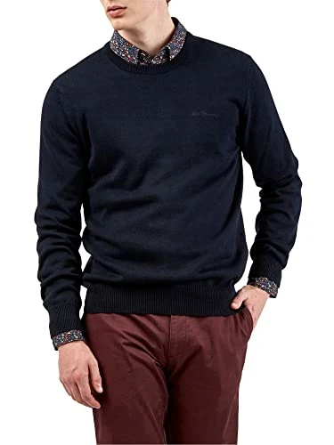 Signature Knitted Crew Neck Jumper Dark Navy