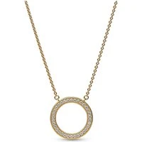 Signature Pavé & Hearts Circle Pendant Necklace - 45cm