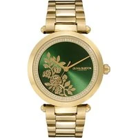 Signature T-bar Floral Gold + Green Bracelet Watch