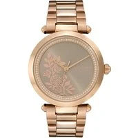 Signature T-bar Floral Rose Gold Bracelet Watch