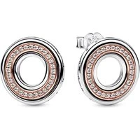 Signature Two-tone Logo & Pavé Stud Earrings