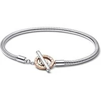 Signature Two-tone T-Bar Snake Chain Bracelet - 17cm