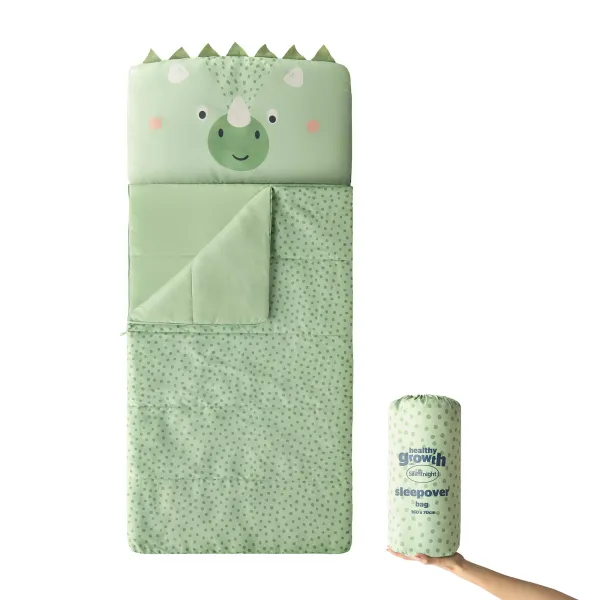 Silentnight Camping Collection Healthy Growth Kids Sleepover Bag - Dinosaur - Size Single - Multi
