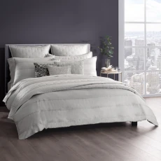 Silky Stripe King Duvet Cover Platinum - Grey