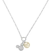 Silver  100 Year Mickey Pendant Necklace - Silver