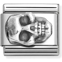 Silver 3D Skull Charm