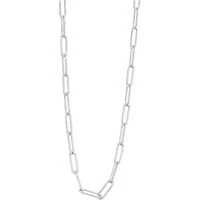 Silver 46CM Paper Clip Necklace - Silver