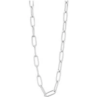 Silver 51CM Paper Clip Necklace - Silver