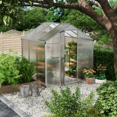 Silver Aluminium Frame Garden Large Greenhouse