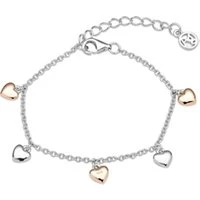 Silver and Rose Gold Kids Heart Bracelet - Silver