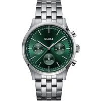 Silver Antheor Multifunction Green Dial Watch - Silver