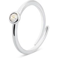 Silver April Adjustable Ring