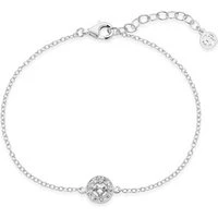 Silver April Birthstone Halo Bracelet - Silver