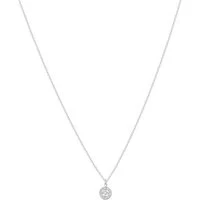 Silver April Birthstone Halo Necklace - Silver