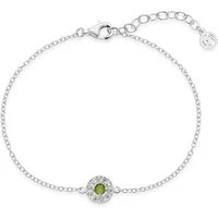 Silver August Birthstone Halo Bracelet - Silver