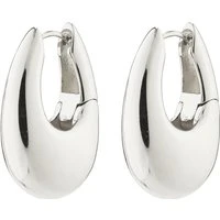 Silver Autumn Chunky Retro Hoops - Silver