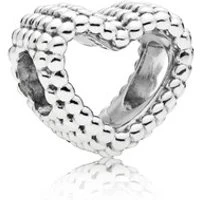 Silver Beaded Heart Charm