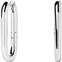 Silver Beat Hoop Earrings - Silver