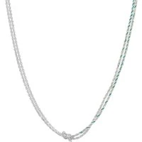 Silver + Blue Twist Knot Necklace - 40cm