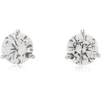 Silver Brilliant Crystal Trio Prong Earrings