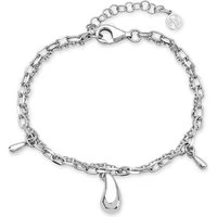 Silver  Chain Teardrop Charm Bracelet - Silver