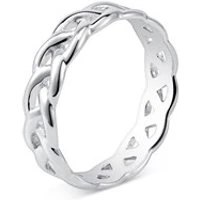 Silver Chunky Linked Chains Ring - 56