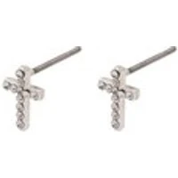 Silver Clara Cross Earrings