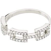 Silver Coby Recycled Crystal Links Ring - Silver