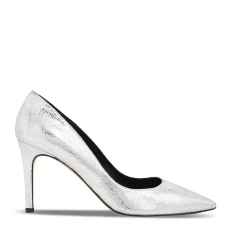 Silver Corie Textured Heeled Pump Heels