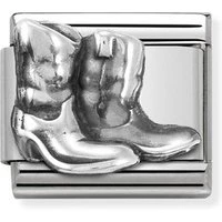 Silver Cowboy Boots Charm