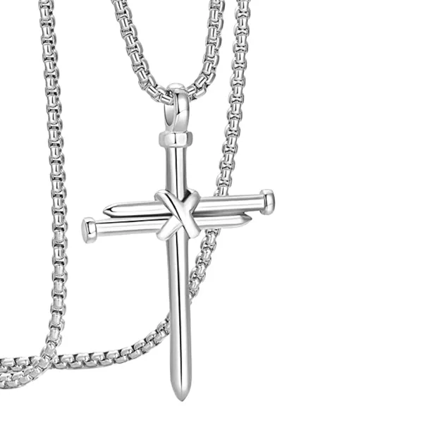 Silver Cross Necklace - Multi