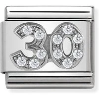 Silver Crystal 30 Birthday Charm