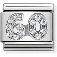 Silver Crystal 60 Birthday Charm