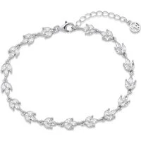 Silver Crystal Bridal Statement Bracelet - Silver