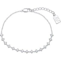 Silver Crystal Cluster Bracelet - 17cm