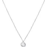 Silver Crystal Double Disc Necklace - 45cm