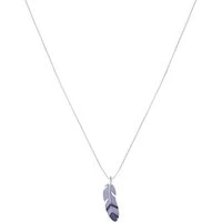 Silver Crystal Feather Necklace