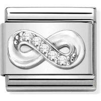 Silver Crystal Infinity Charm