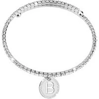 Silver Crystal Letter B Bracelet - Silver