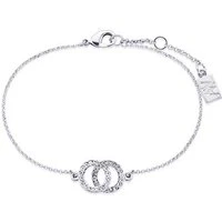 Silver Crystal Link Circle Bracelet - Silver