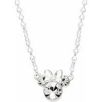 Silver Crystal Minnie Mouse Necklace - Silver