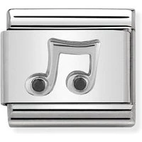 Silver Crystal Music Note Charm