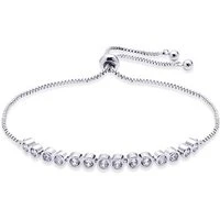 Silver Crystal Pull Bracelet - Silver